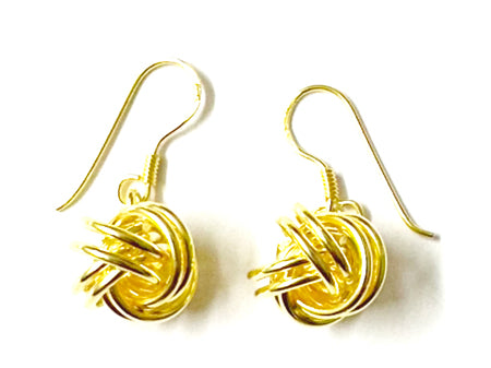 A Yellow Plated Silver 12mm Drop Earring