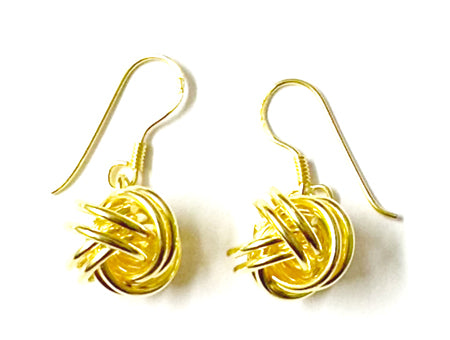 A Yellow Plated Silver 12mm Drop Earring