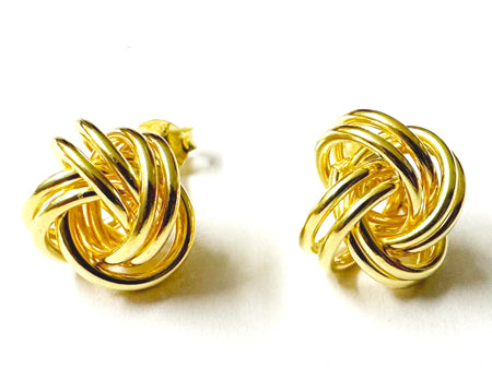 A Yellow Plated Silver 12mm Stud Earring