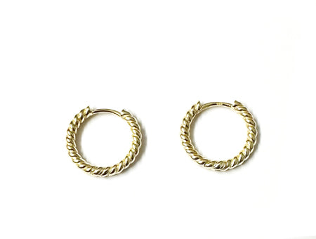 A Yellow Plated Silver 18mm Hoop Earring