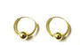 Yellow Plated Silver Hoop Earring With Moveable Ball 1.5×16 mm with 6mm Ball