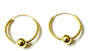 Yellow Plated Silver Hoop Earring With Moveable Ball 1.5×20 mm with 6mm Ball