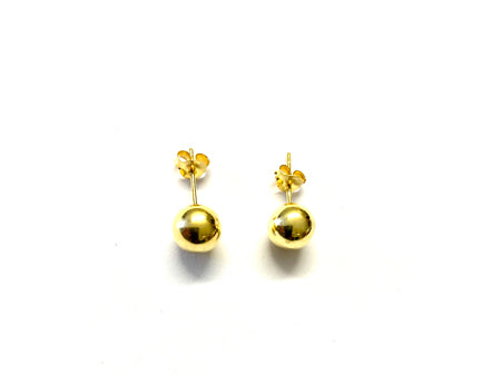 Yellow Gold Plated Earrings 5 mm