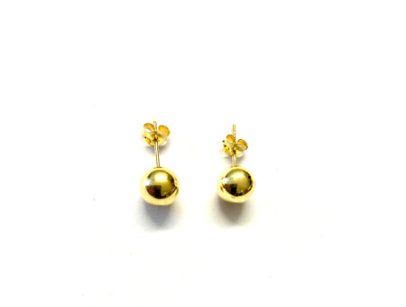 Yellow Gold Plated Earrings 8mm