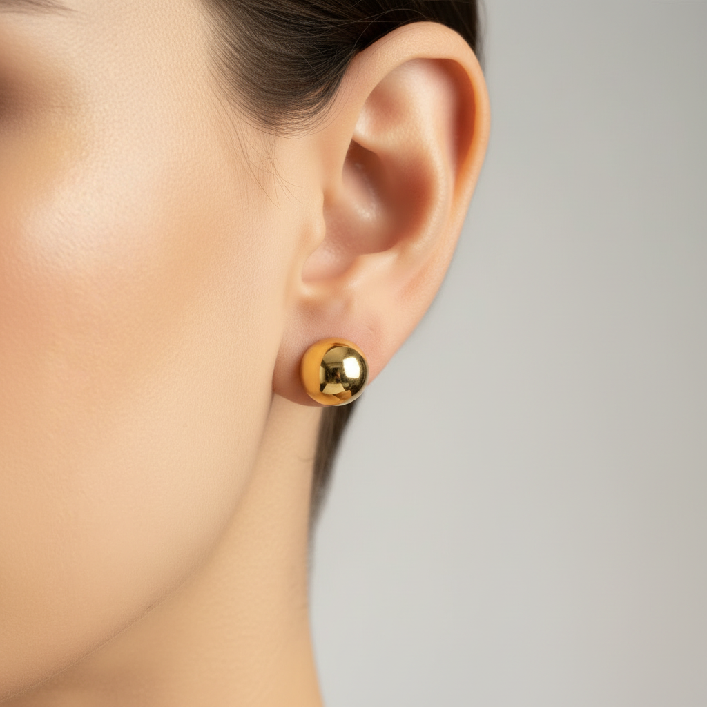 Yellow Gold Plated Earrings 10mm