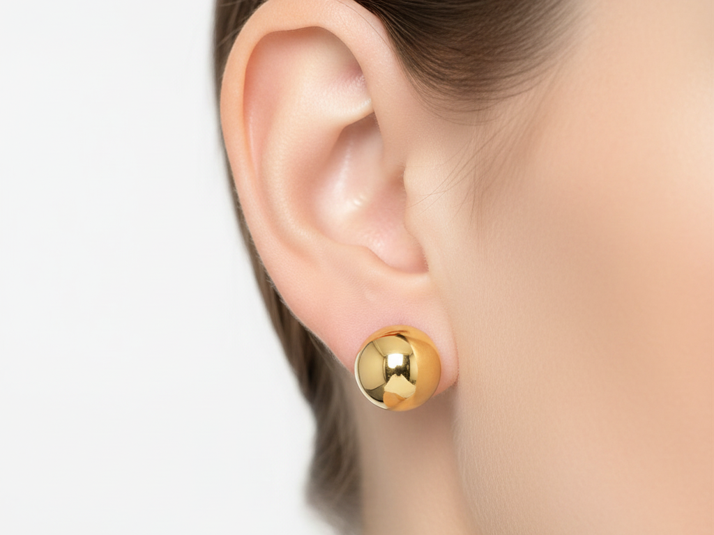 Yellow Gold Plated Earrings 16mm