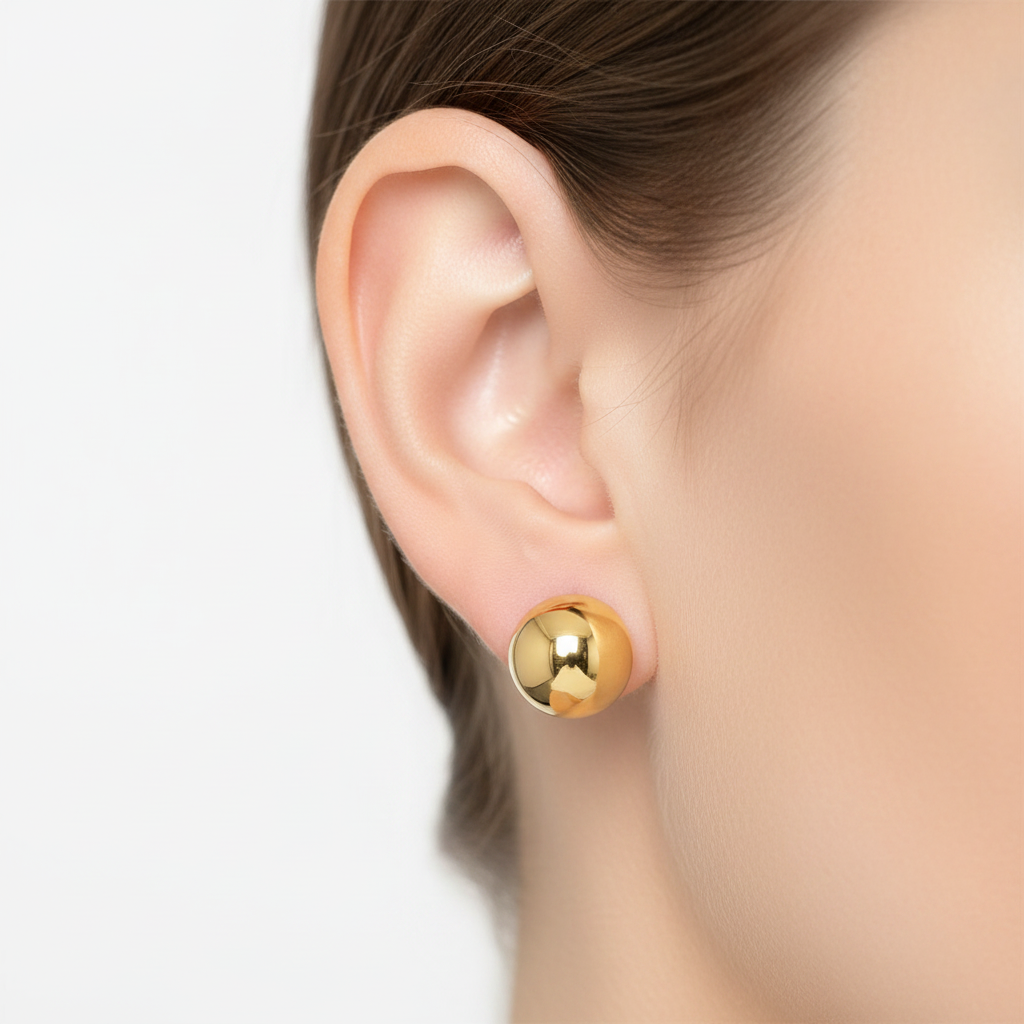 Yellow Gold Plated Earrings 16mm