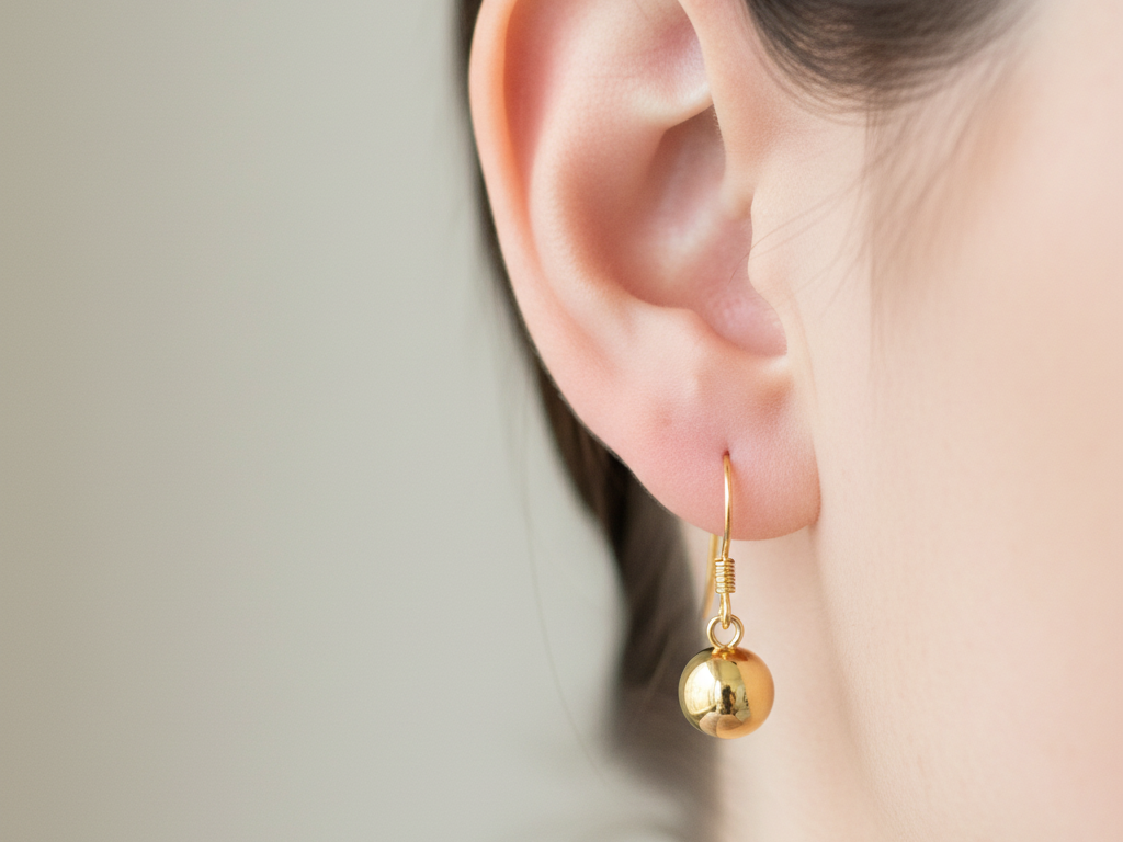 Yellow Gold Plated Drop Earrings