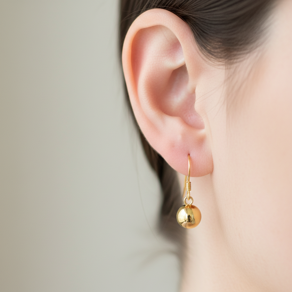 Yellow Gold Plated Drop Earrings