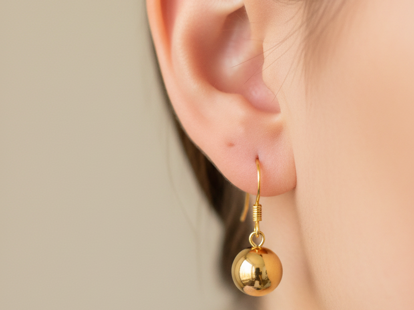 Yellow Gold Plated Drop Earrings