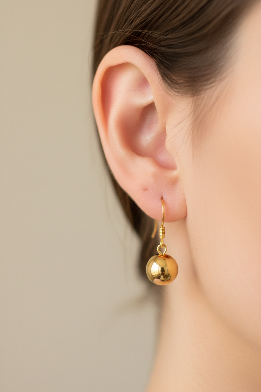 Yellow Gold Plated Drop Earrings