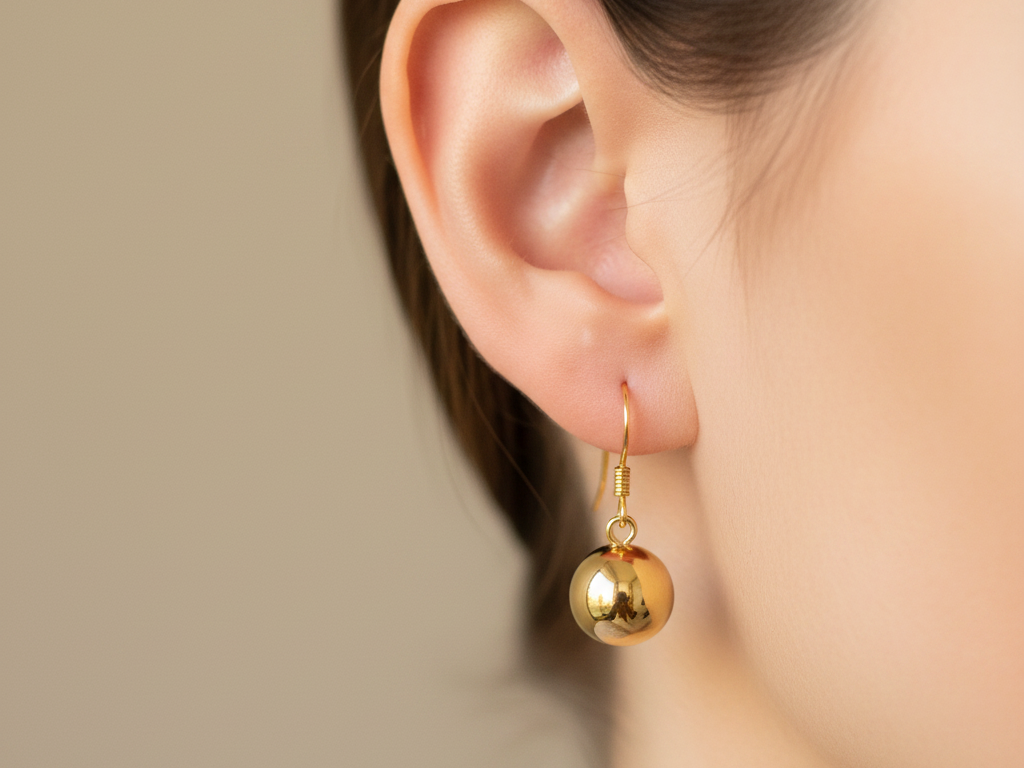 Yellow Gold Plated Drop Earrings