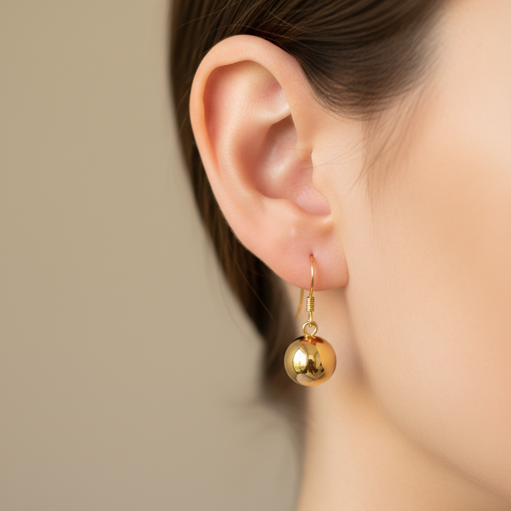 Yellow Gold Plated Drop Earrings