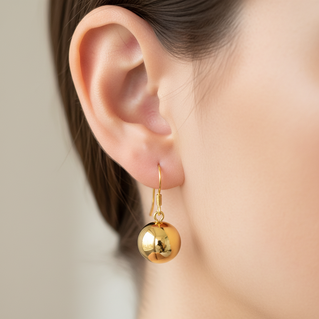 Yellow Gold Plated Drop Earrings