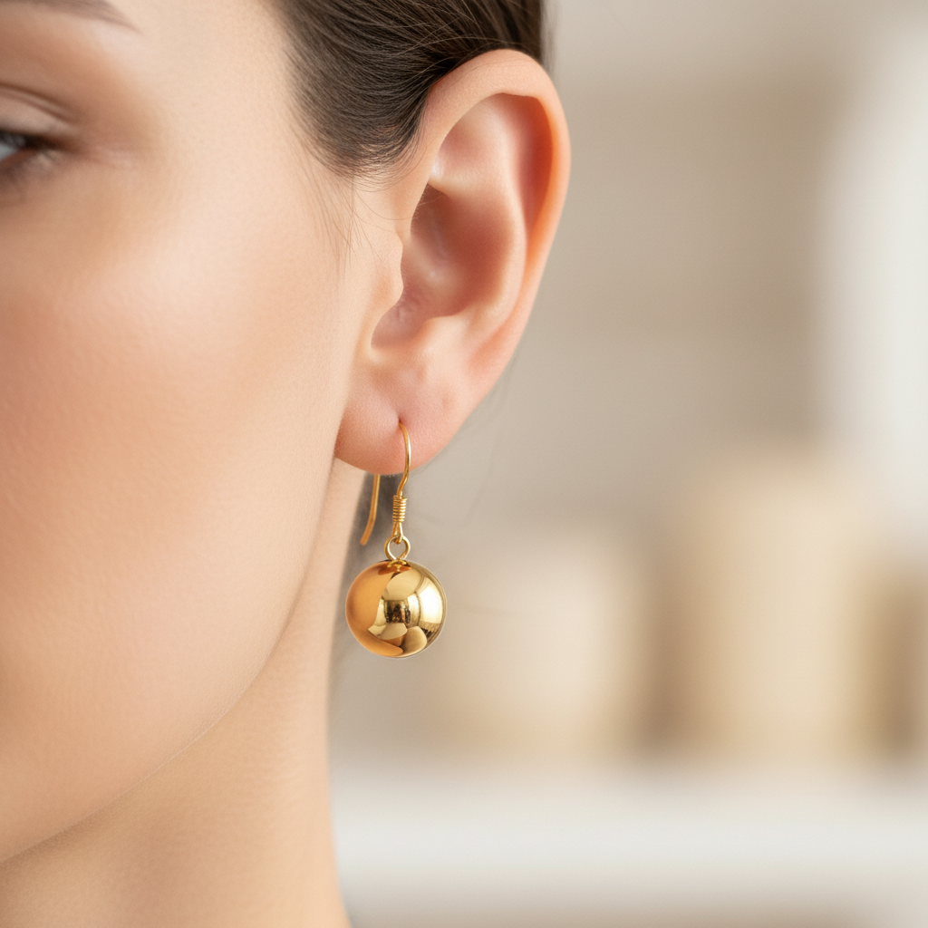 Yellow Gold Plated Drop Earrings