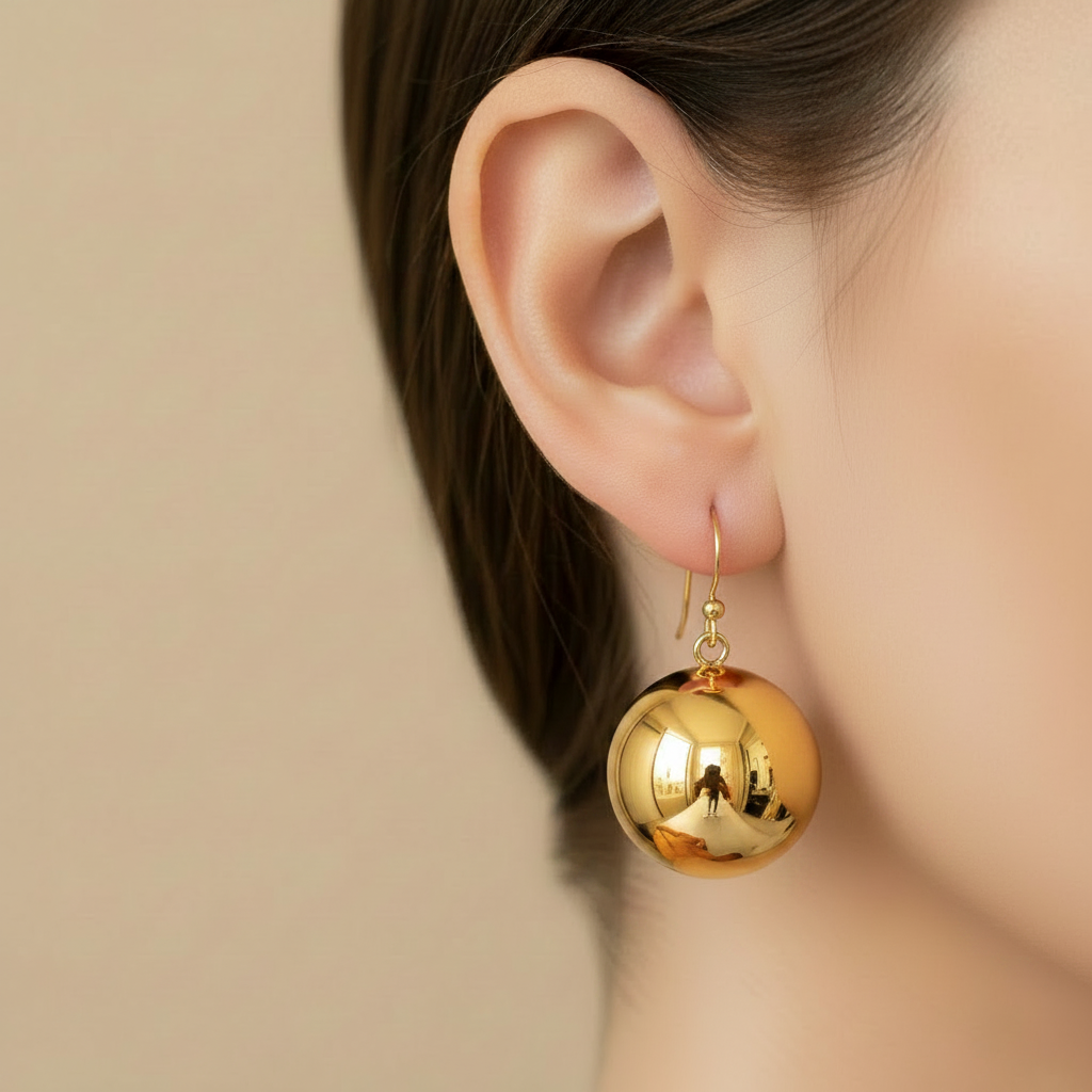 Yellow Gold Plated Drop Earrings