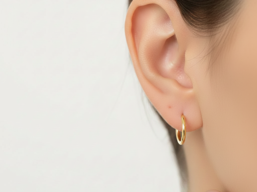 Yellow Gold Plated Sleeper Earrings  1.2 X 18