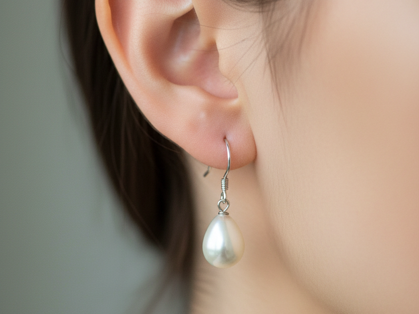 Pearl Earring Oval 8 x11