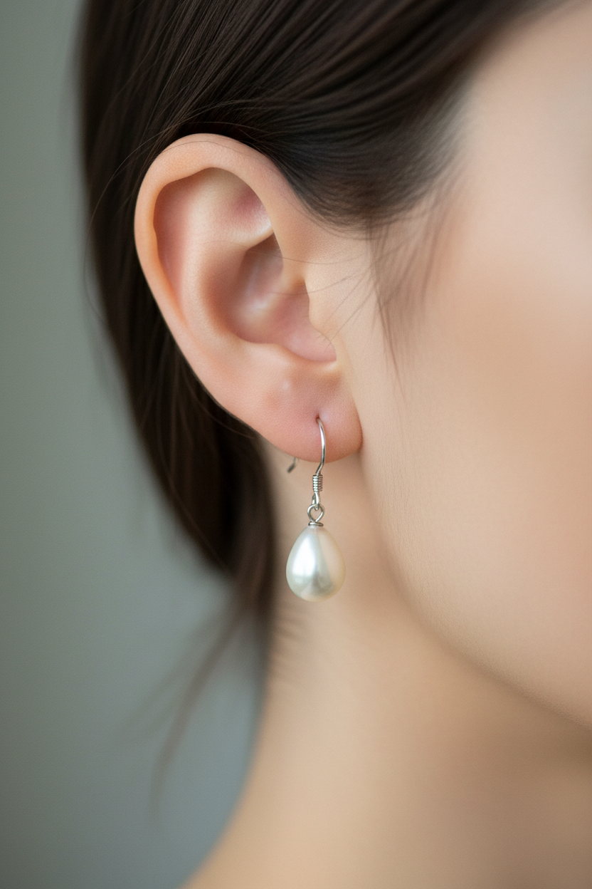 Pearl Earring Oval 8 x11