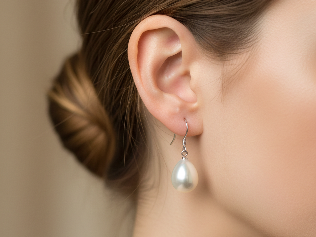 Pearl Earring Oval 12 X 15
