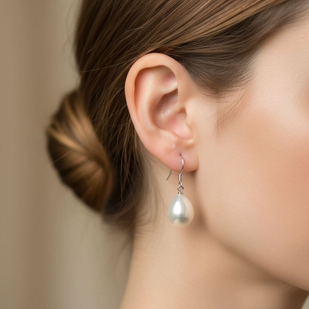 Pearl Earring Oval 12 X 15