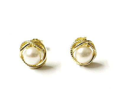 Pearl Yellow Plated Silver Earring