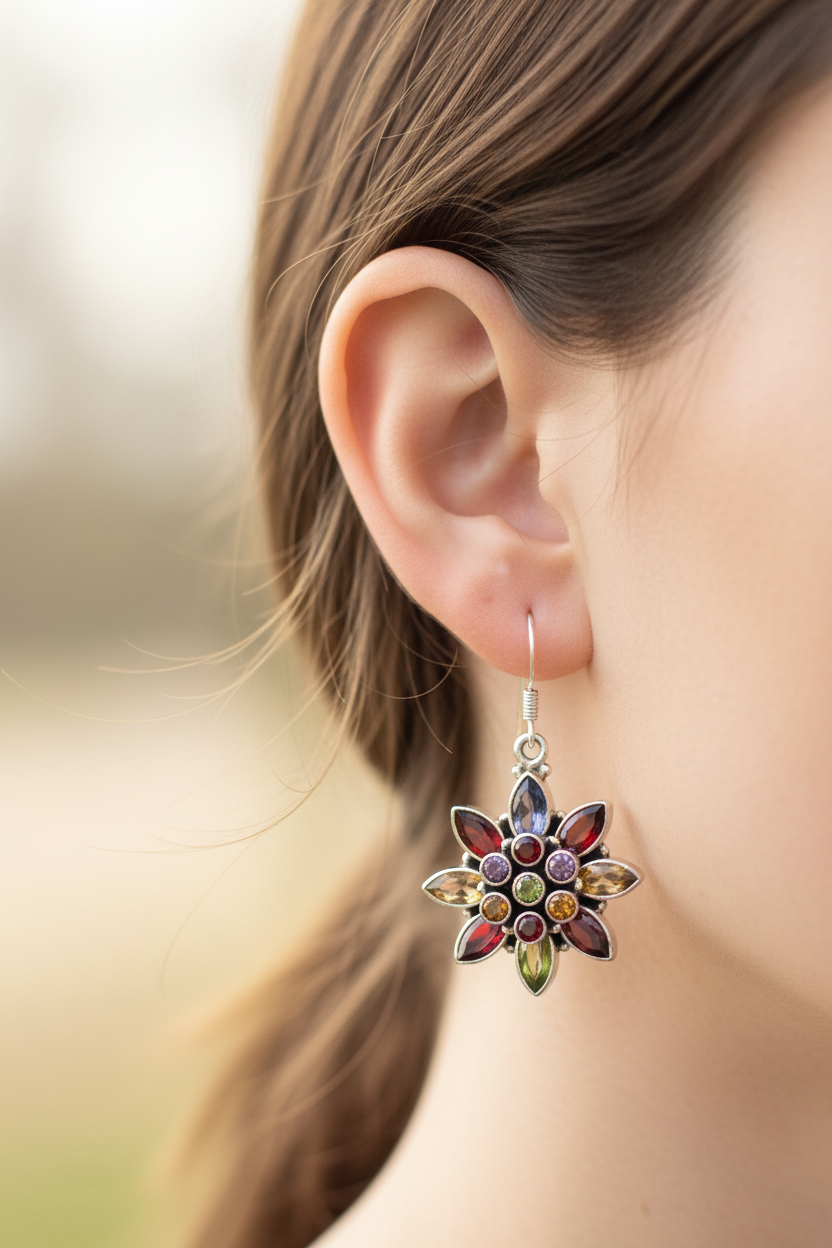 Semi Precious Stone Earring