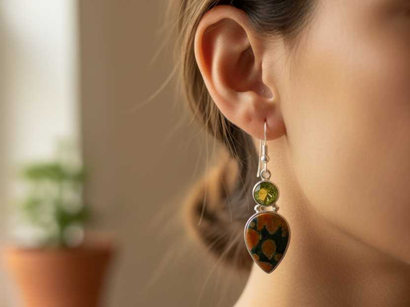 Semi Precious Stone Earring
