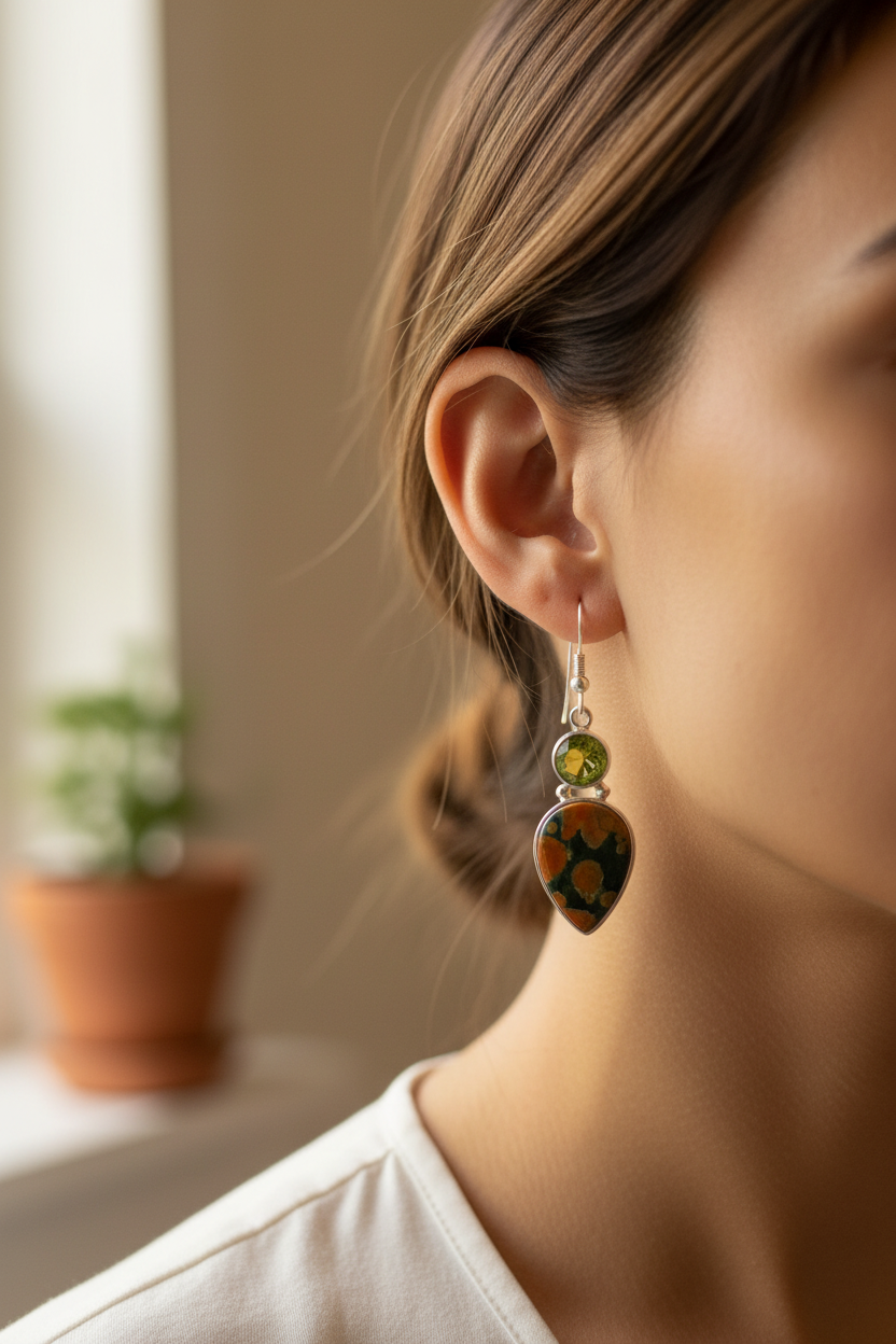 Semi Precious Stone Earring