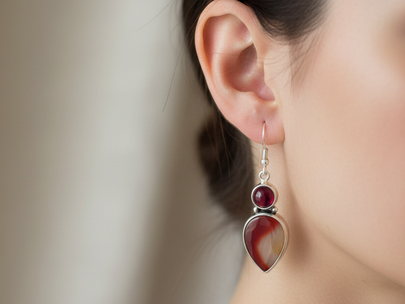 Semi Precious Stone Earring