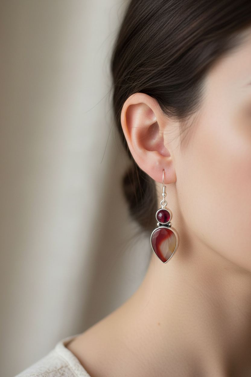 Semi Precious Stone Earring