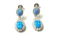 Blue Opal And Cz Silver Earring