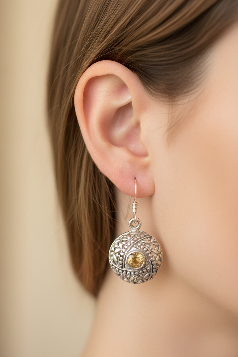 Semi Precious Stone Earring