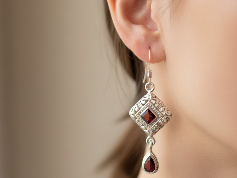 Semi Precious Stone Earring