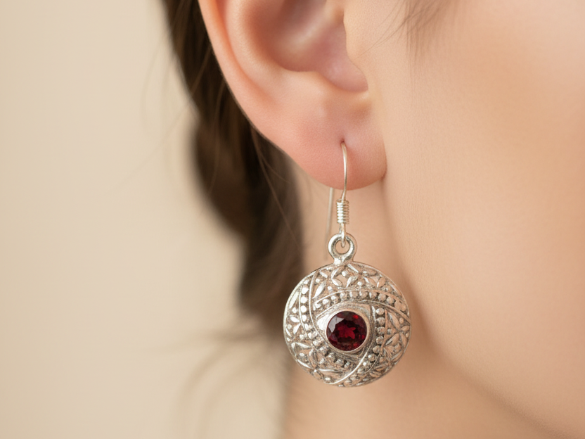 Semi Precious Stone Earring