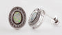 Opal And White Cubic Zirconia Silver Earring