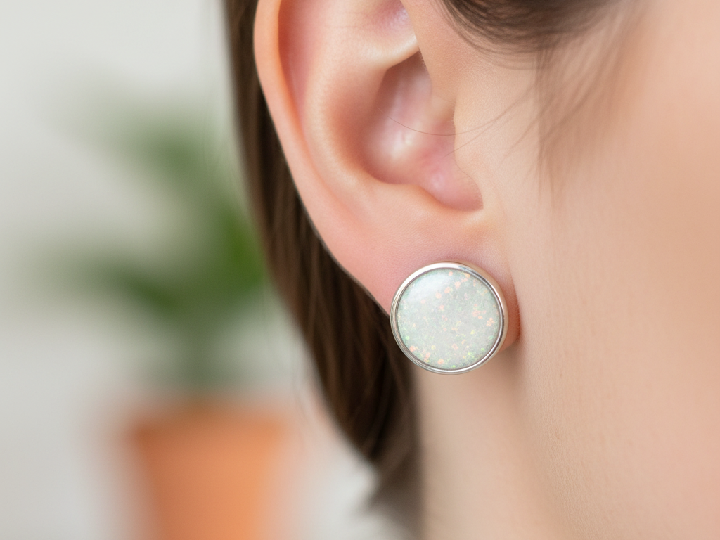 Opal Silver Earring