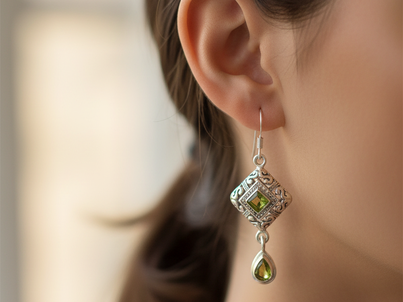 Semi Precious Stone Earring