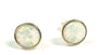 Opal Silver With Yellow Plated Stud Earring