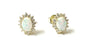 Opal And Cz Silver With Yellow Plated Earring