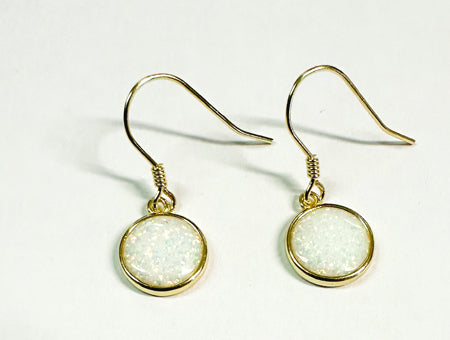 Opal Silver With Yellow Plated Drop Earring