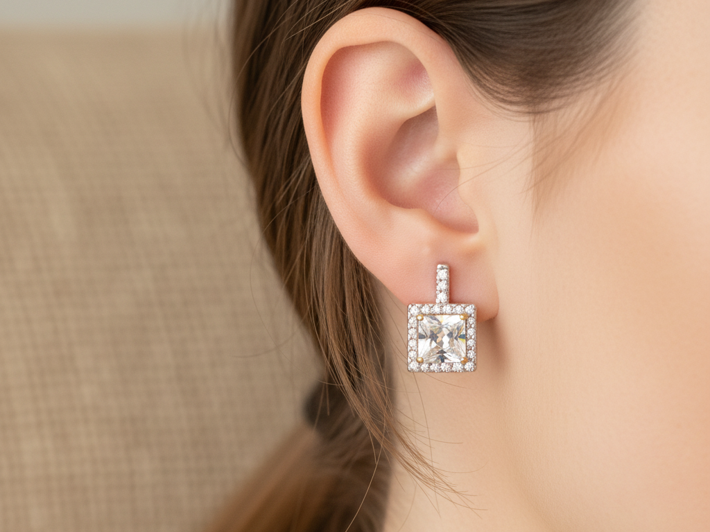 9 CT Yellow Gold Earring.