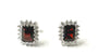 9 CT White Gold Garnet Earring.