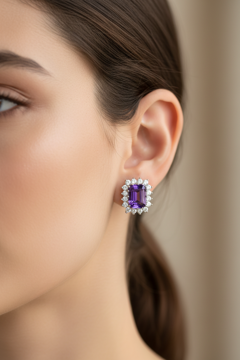 9 CT White Gold Amethyst Pendant