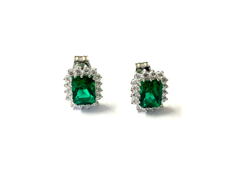 9 CT White Gold Emerald Earring.