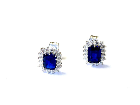 9 CT White Gold Sapphire Earring.