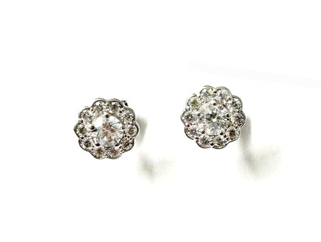 9 CT White Gold Cz Earring.