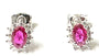 9 CT White Gold Ruby Cz Earring.7X5