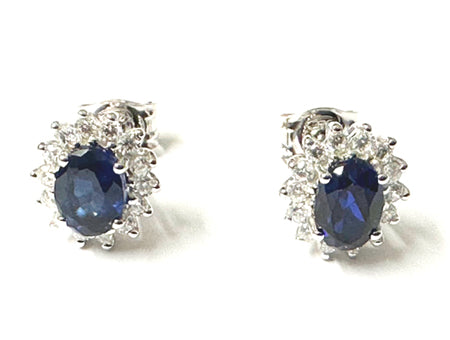 9 CT White Gold Sapphire Cz Earring.7X5