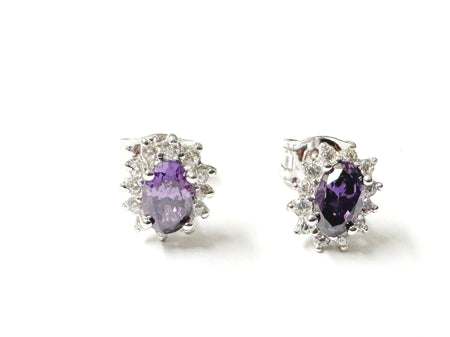 9 CT White Gold Amethyst Pendant Chained.7×5